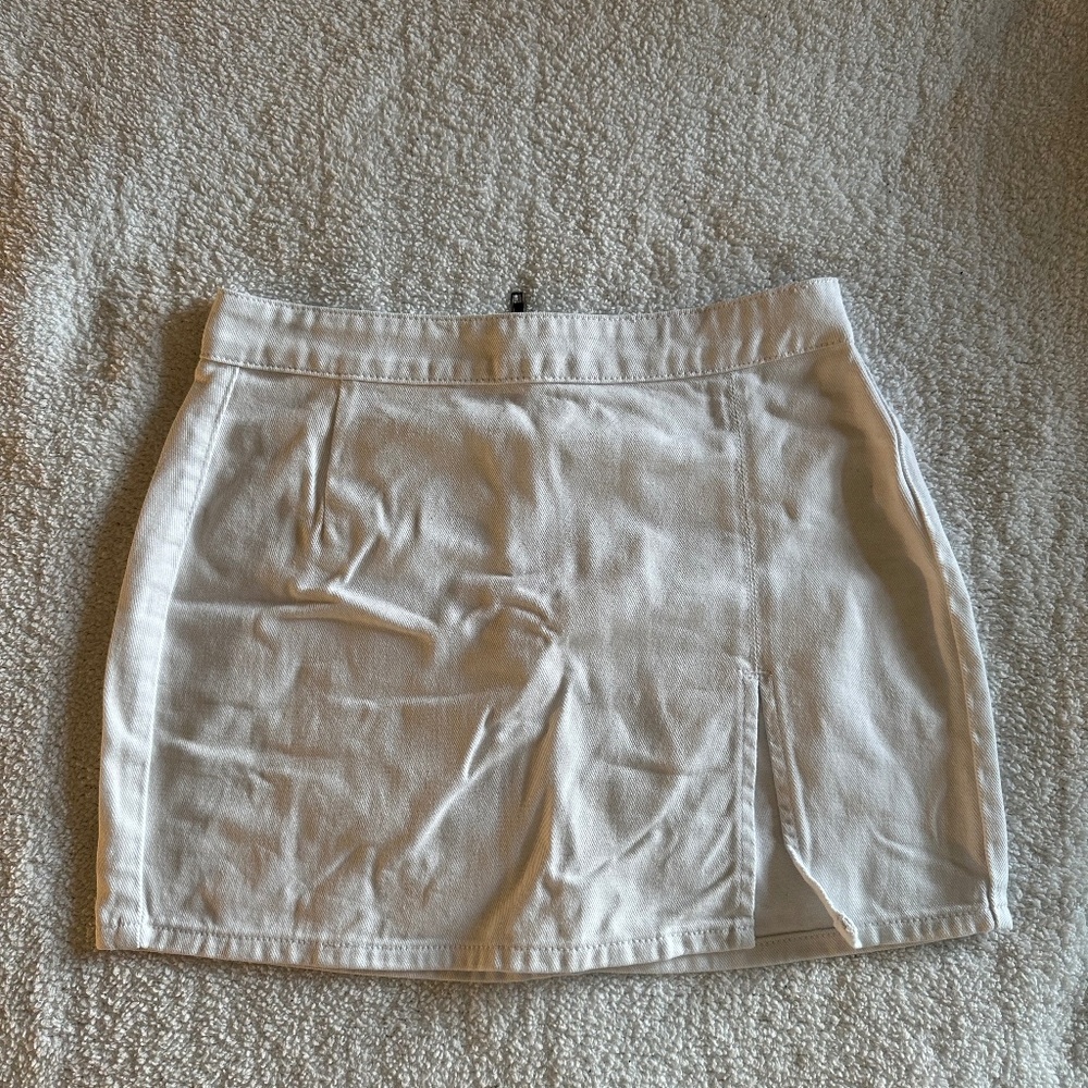 White Lioness Denim Mini Skirt